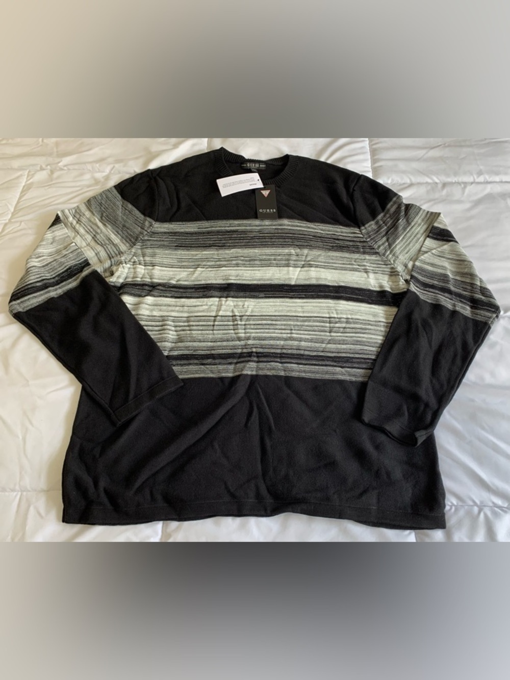 NWTs Guess PIXEL SPACE JACQUARD SWEATER Size Large